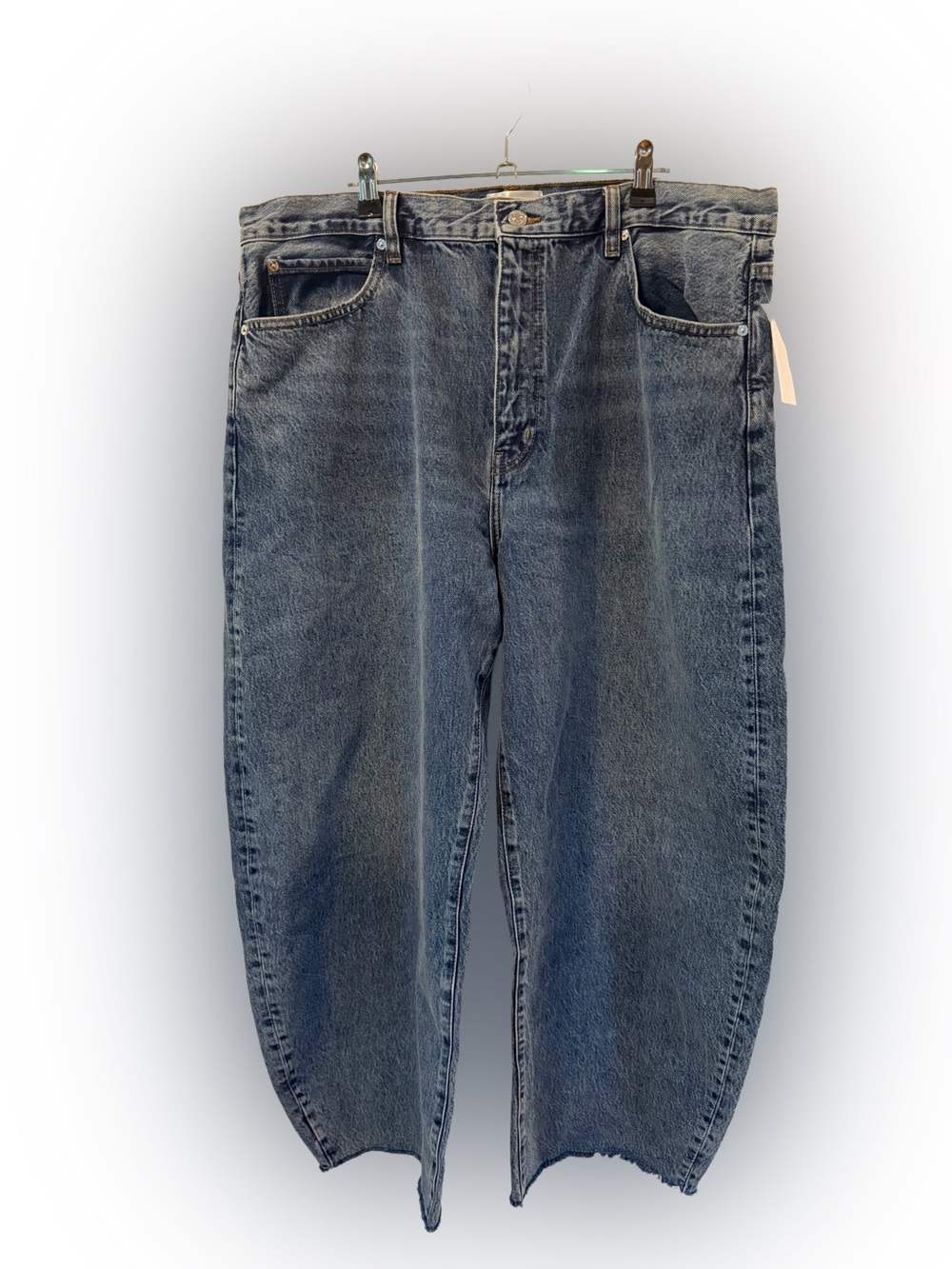 NWT Frame The Bubble High-Rise Crop Barrel-Leg Jeans, Size 33 - Picture 5 of 11